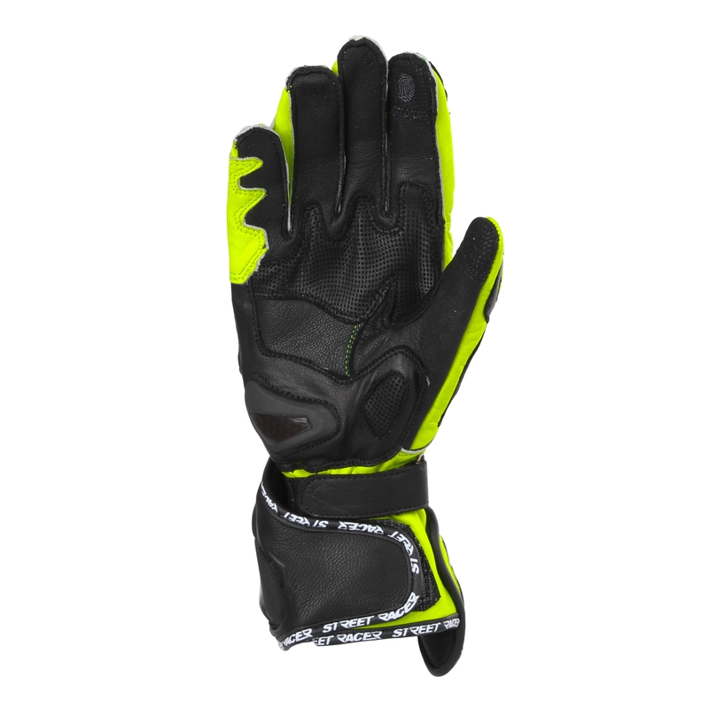 Mănuși de motocicletă Street Racer Virus 2 negru-galben fluo - calitatea a II-a - II. calitate 