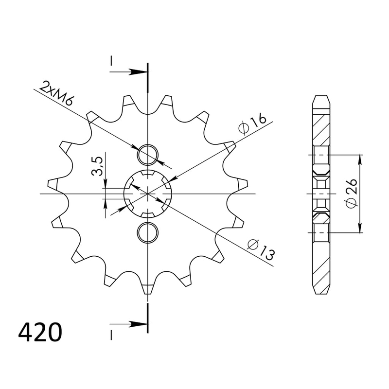 Pinion fata SUPERSPROX 13T, 420 lichidare