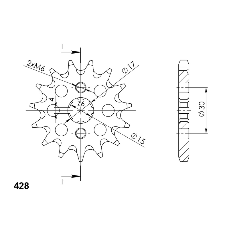 Pinion fata SUPERSPROX 13T, 428