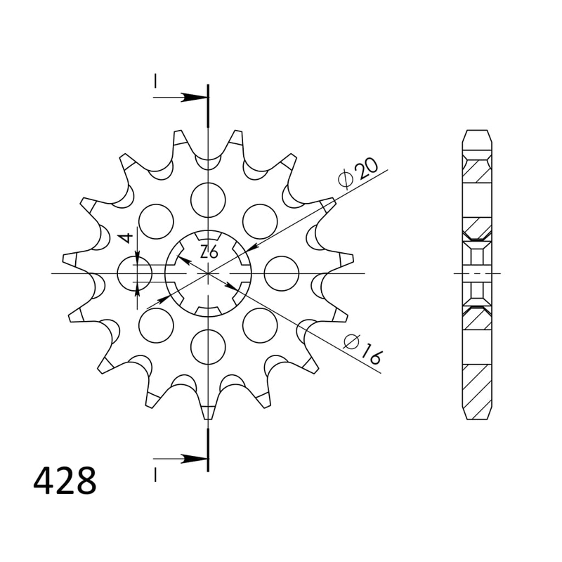 Pinion fata SUPERSPROX 14T, 428