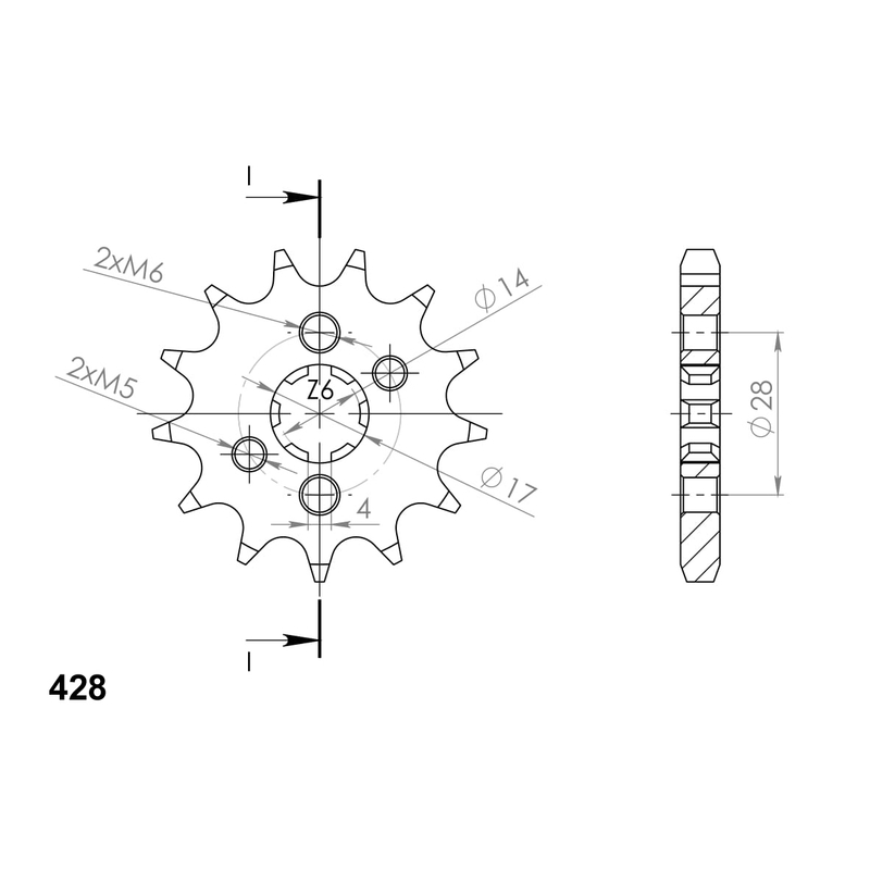 Pinion fata SUPERSPROX 13T, 428