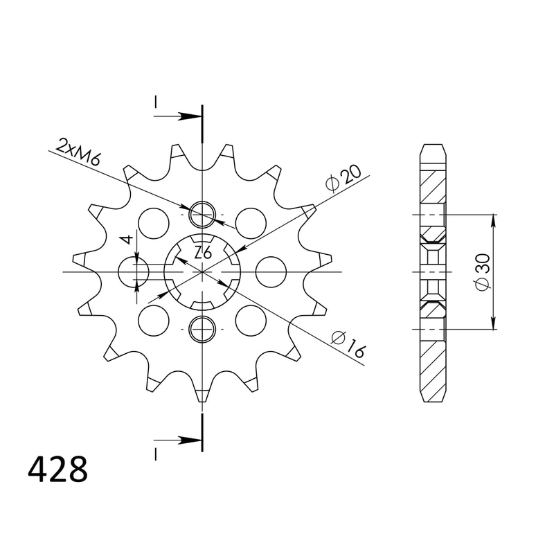 Pinion fata SUPERSPROX 13T, 428