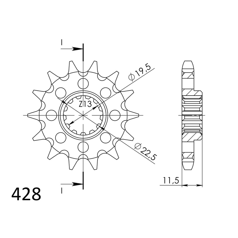 Pinion fata SUPERSPROX 16T, 428