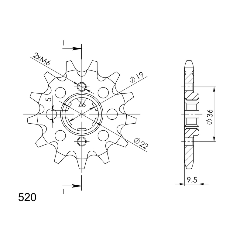 Pinion fata SUPERSPROX 14T, 520