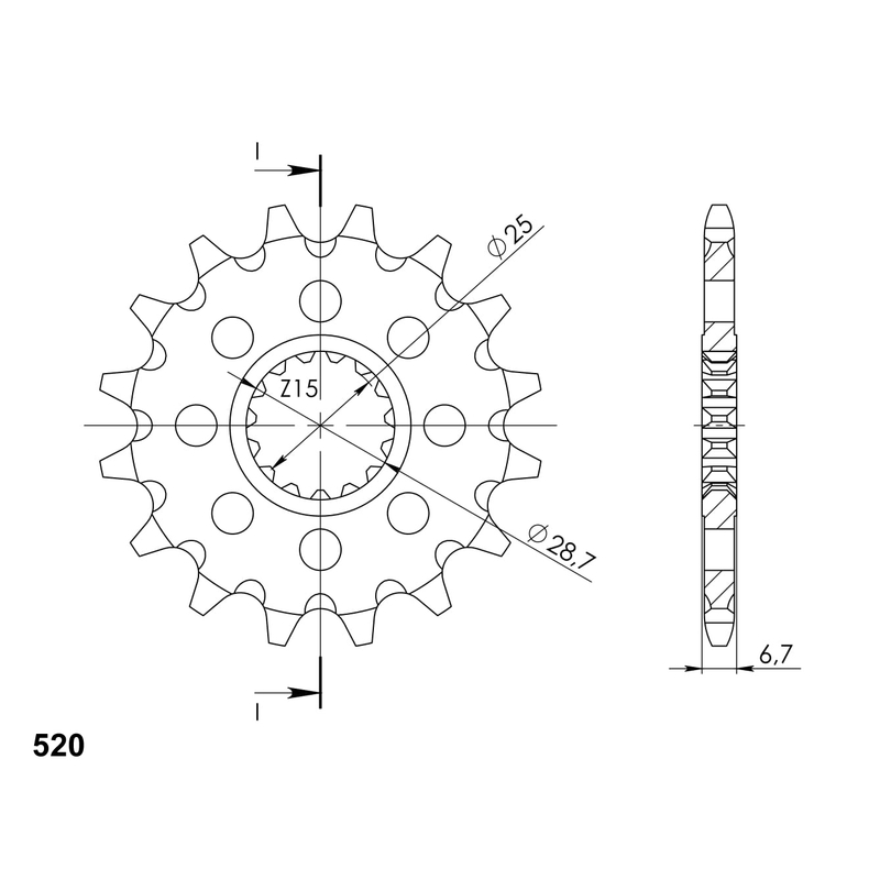 Pinion fata SUPERSPROX 14T, 520