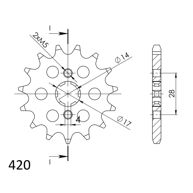 Pinion fata SUPERSPROX 12T, 420