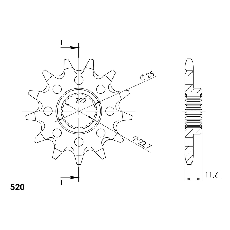 Pinion fata SUPERSPROX 13T, 520