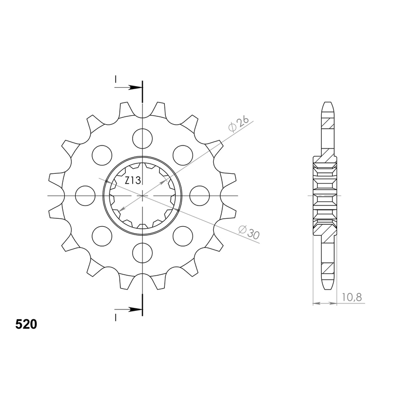 Pinion fata SUPERSPROX 15T, 520