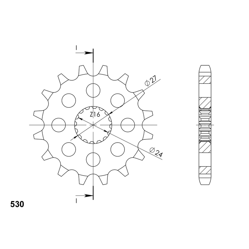Pinion fata SUPERSPROX 17T, 530