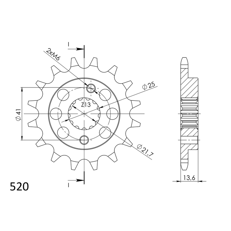 Pinion fata SUPERSPROX 15T, 520