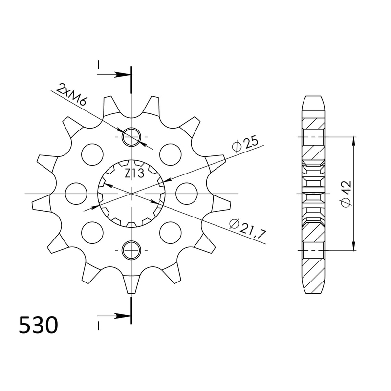 Pinion fata SUPERSPROX 13T, 530