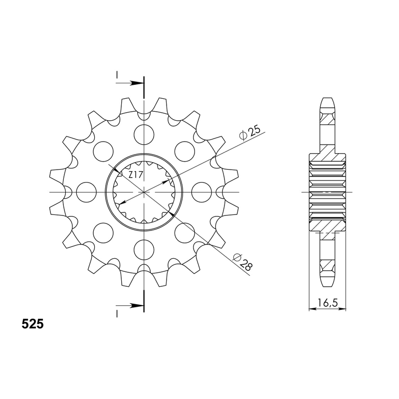Pinion fata SUPERSPROX 16T, 525