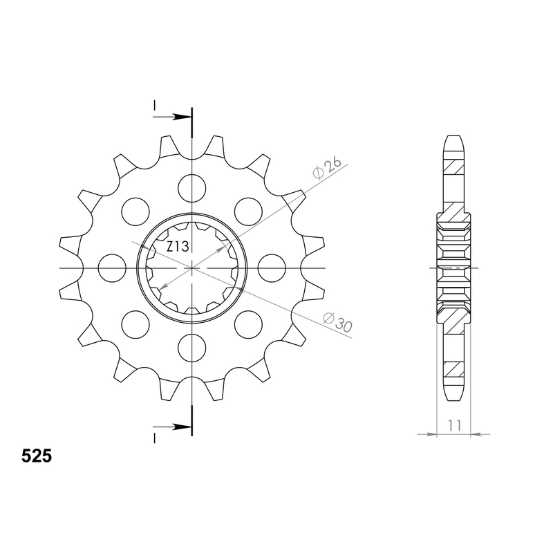 Pinion fata SUPERSPROX 15T, 525