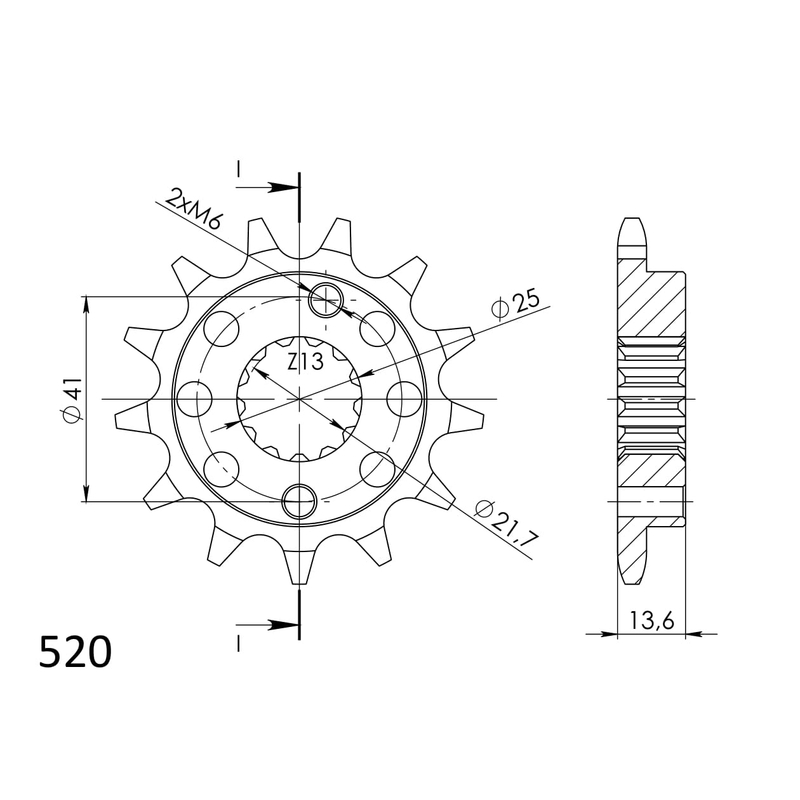 Pinion fata SUPERSPROX 14T, 520