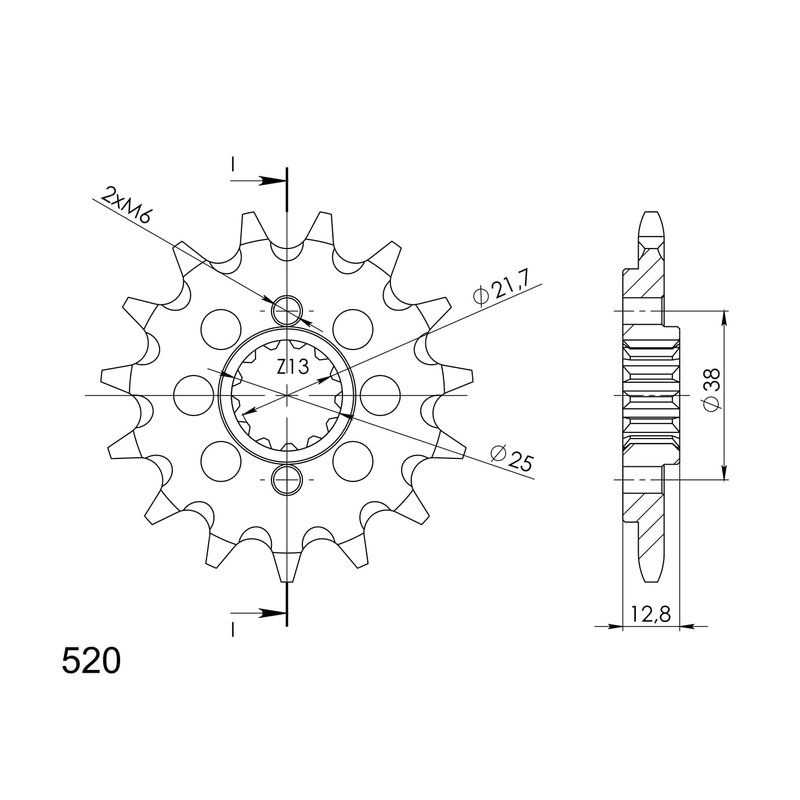 Pinion fata SUPERSPROX 15T, 520