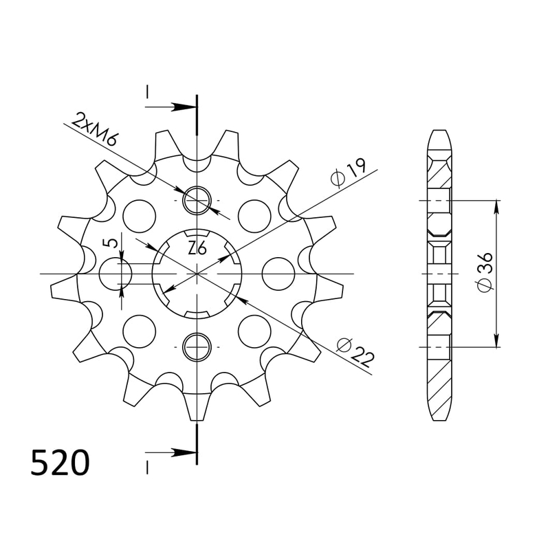 Pinion fata SUPERSPROX 13T, 520