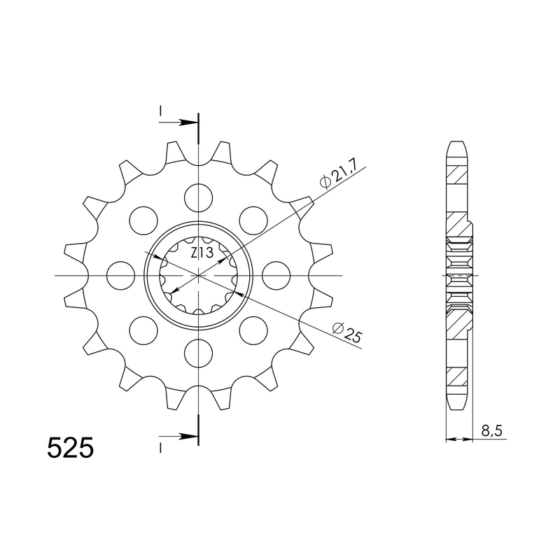 Pinion fata SUPERSPROX 16T, 525