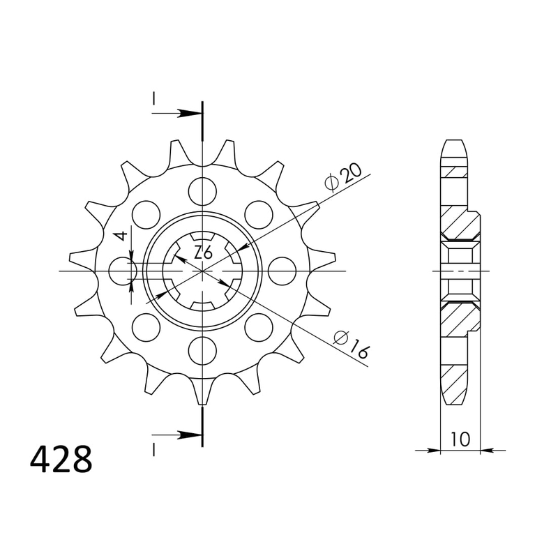 Pinion fata SUPERSPROX 15T, 428