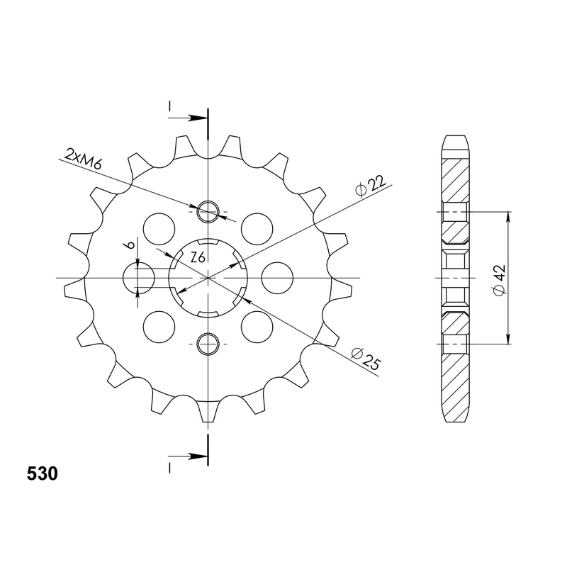 Pinion fata SUPERSPROX 17T, 530