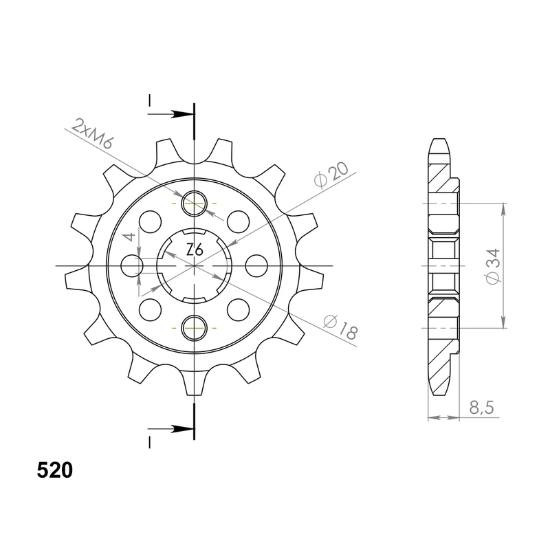 Pinion fata SUPERSPROX 14T, 520