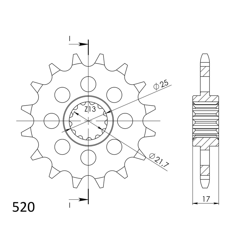 Pinion fata SUPERSPROX 15T, 520