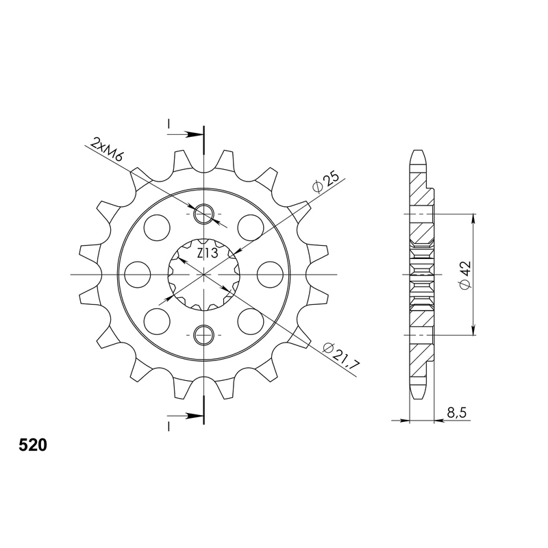 Pinion fata SUPERSPROX 15T, 520