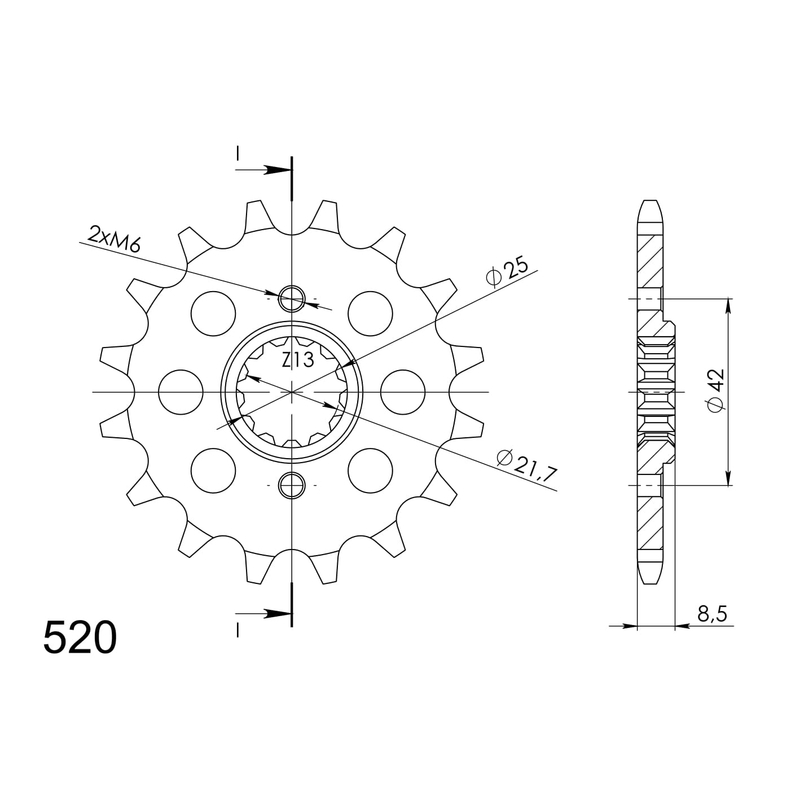 Pinion fata SUPERSPROX 15T, 520
