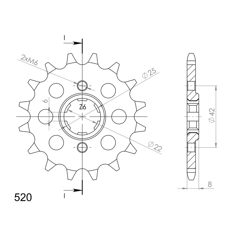 Pinion fata SUPERSPROX 13T, 520