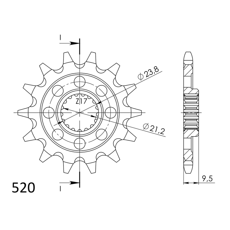 Pinion fata SUPERSPROX 15T, 520