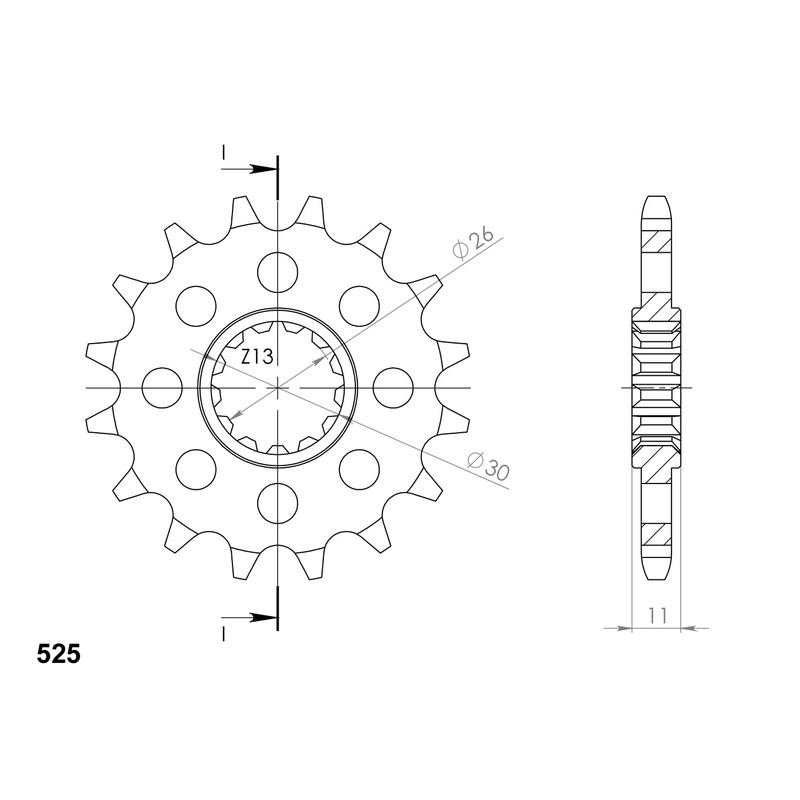 Pinion fata SUPERSPROX 16T, 525