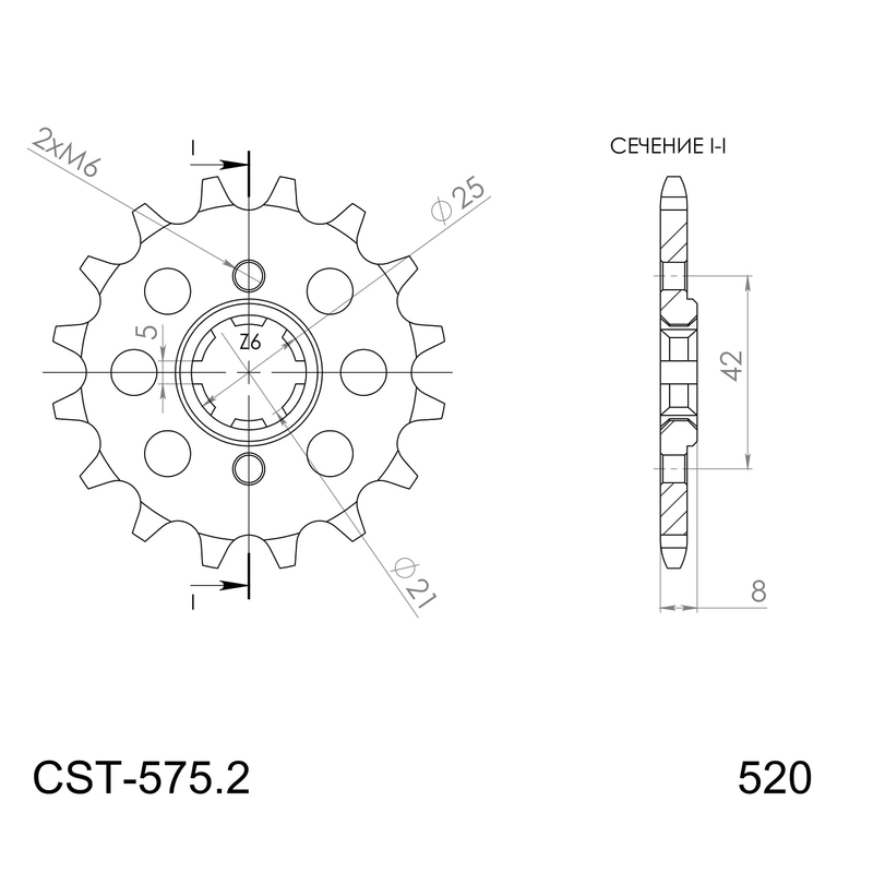 Pinion fata SUPERSPROX 15T, 520