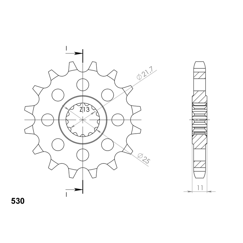 Pinion fata SUPERSPROX 15T, 530