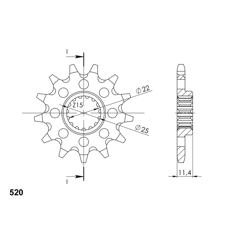 Pinion fata SUPERSPROX 17T, 520