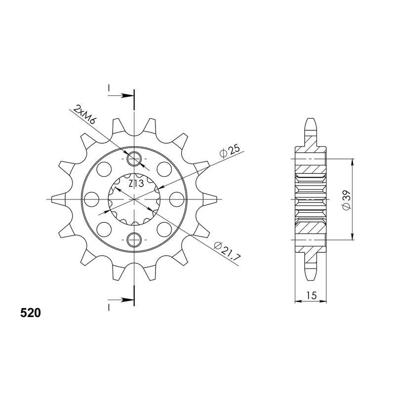 Pinion fata SUPERSPROX 14T, 520 lichidare