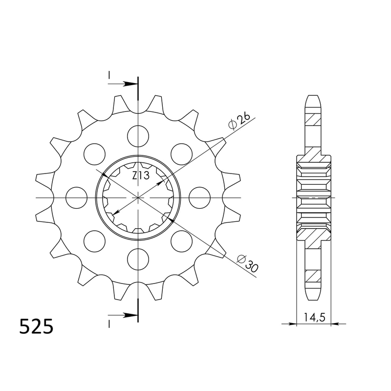 Pinion fata SUPERSPROX 15T, 525