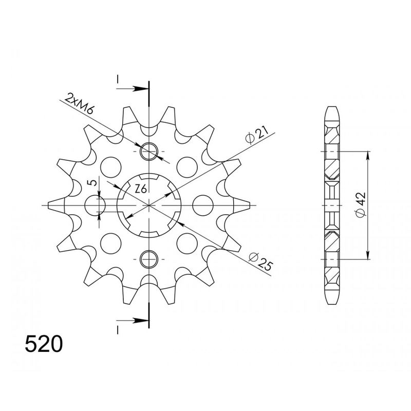 Pinion fata SUPERSPROX 15T, 520