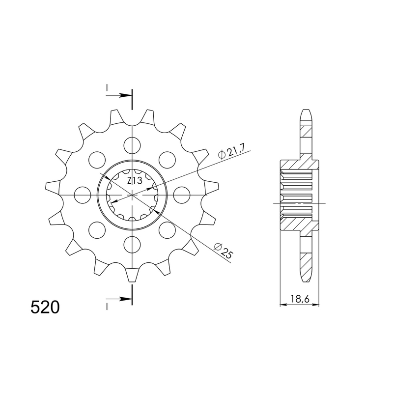 Pinion fata SUPERSPROX 15T, 520