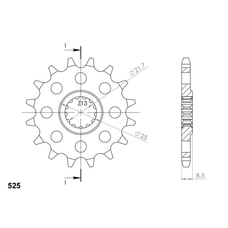 Pinion fata SUPERSPROX 15T, 525