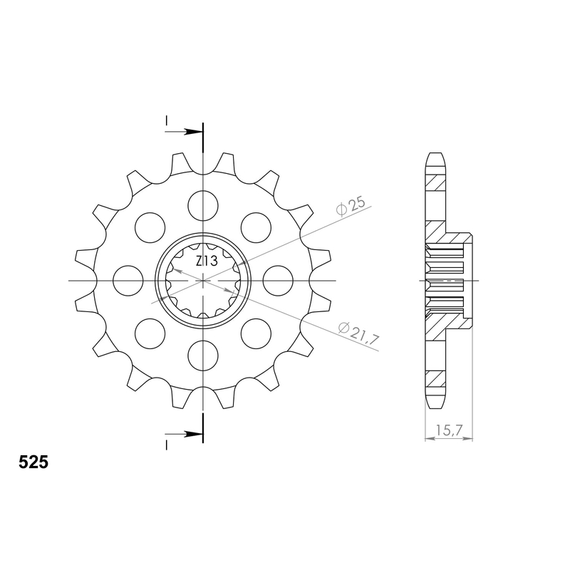 Pinion fata SUPERSPROX 15T, 525