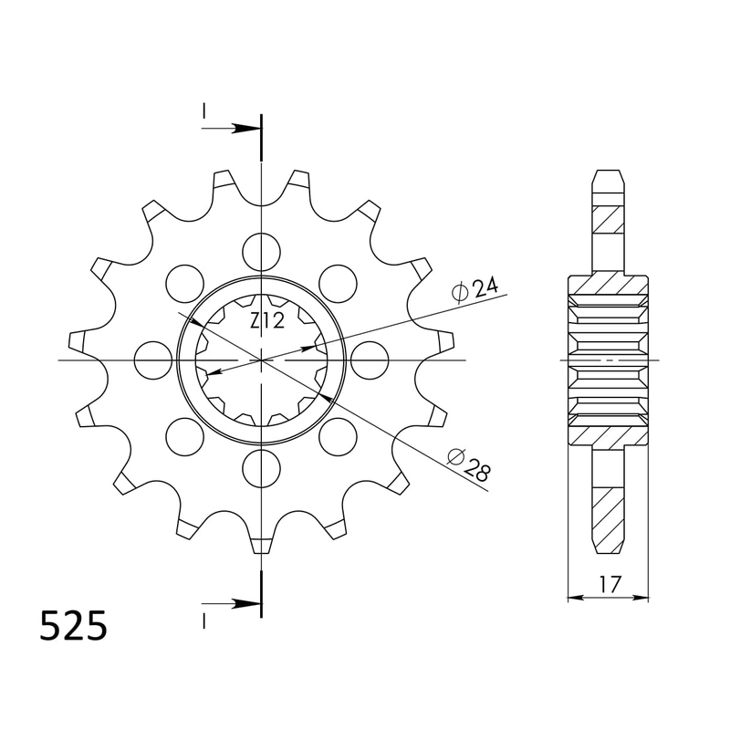 Pinion fata SUPERSPROX 14T, 525