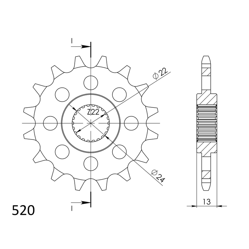 Pinion fata SUPERSPROX 16T, 520