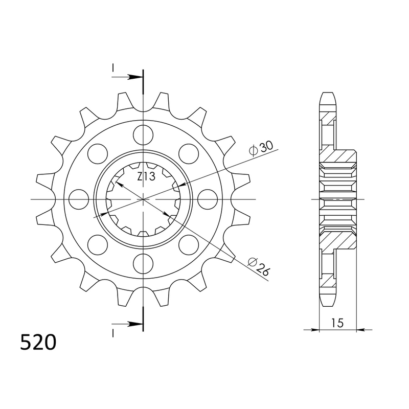 Pinion fata SUPERSPROX 17T, 520