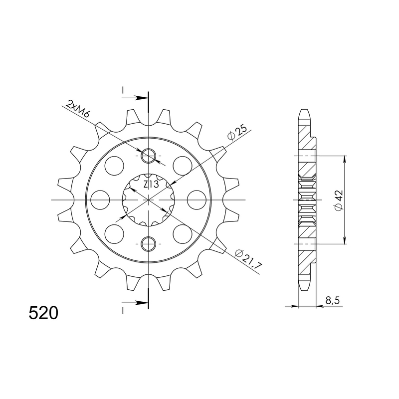 Pinion fata SUPERSPROX 16T, 520