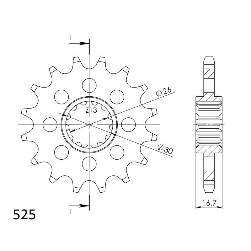Pinion fata SUPERSPROX 14T, 525