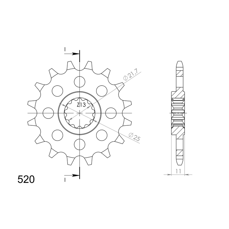 Pinion fata SUPERSPROX 15T, 520