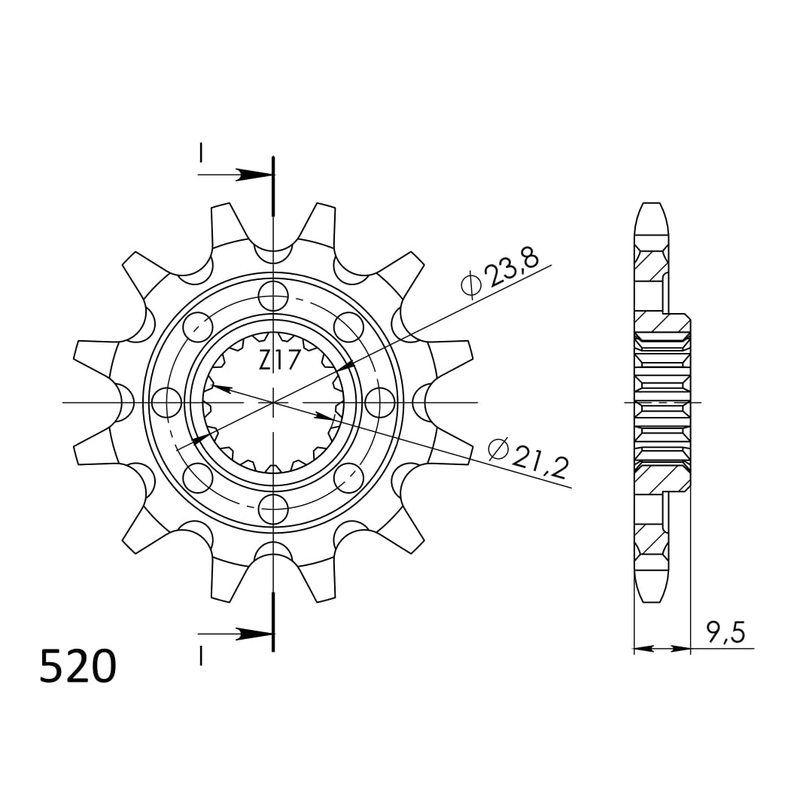 Pinion fata SUPERSPROX 13T, 520