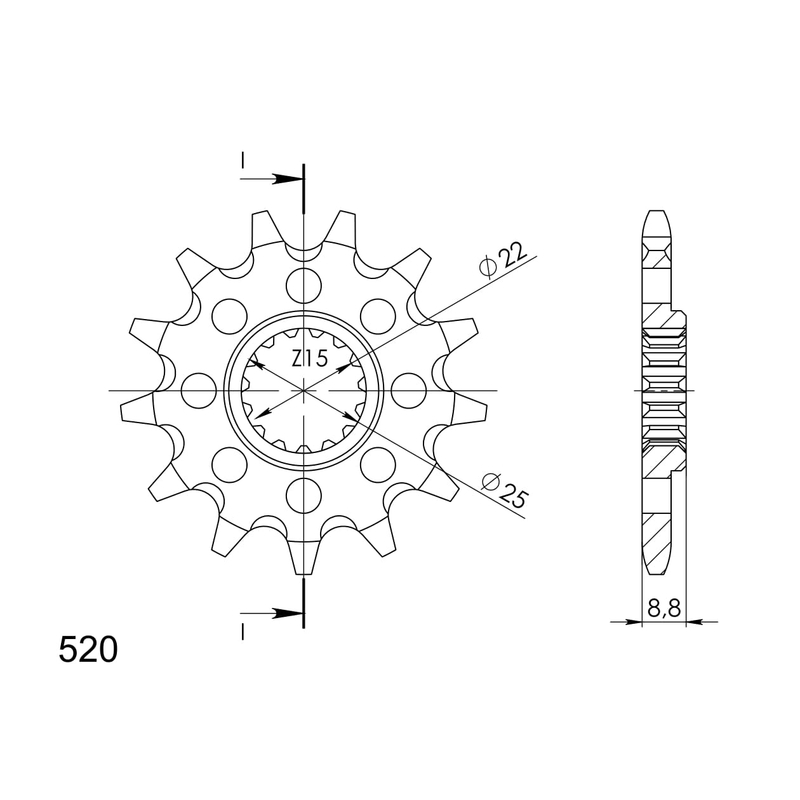 Pinion fata SUPERSPROX 13T, 520