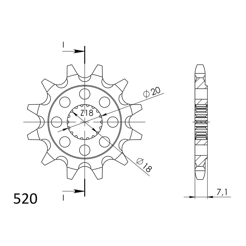 Pinion fata SUPERSPROX 13T, 520