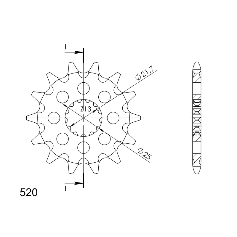 Pinion fata SUPERSPROX 13T, 520