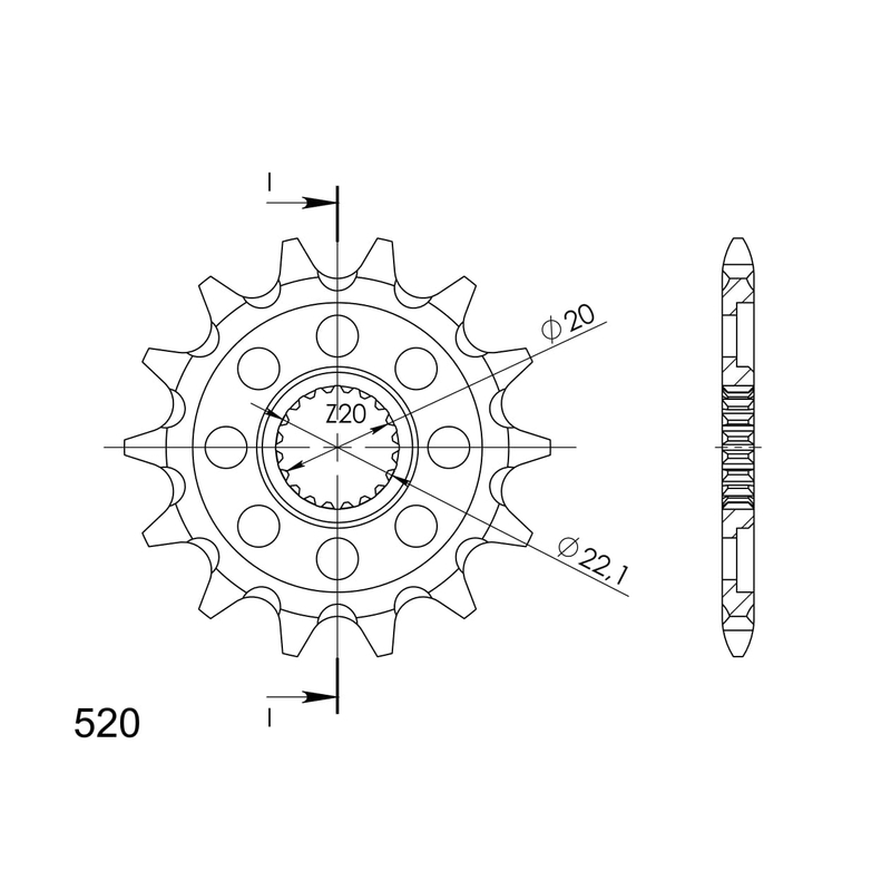 Pinion fata SUPERSPROX 13T, 520